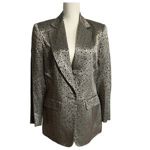Courteney Women’s Blazer Green Gold Metallic Size 8